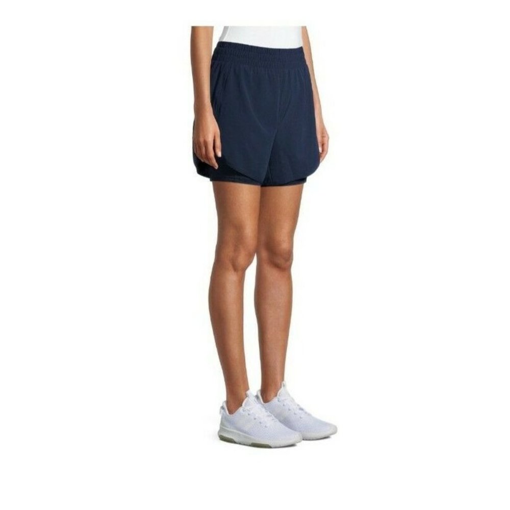 AVIA Womens XXL (20) 5" inseam Blue PullOn Running Shorts with Bike Liner NWT - Picture 2 of 4